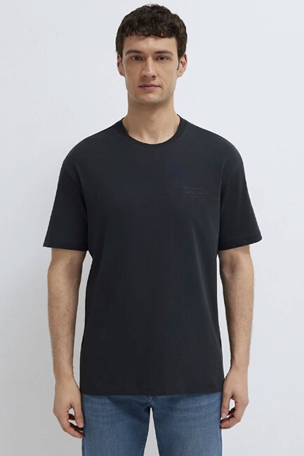 Erkek Mavi Black Baskılı Tişört 0613589-71379 Siyah (3)