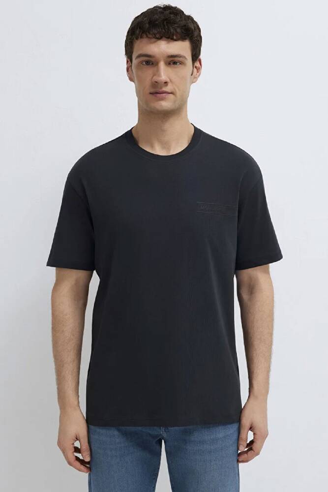 Erkek Mavi Black Baskılı Tişört 0613589-71379 Siyah 