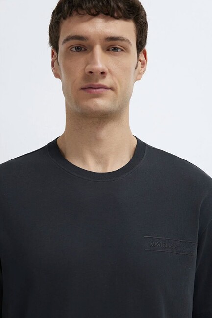 Erkek Mavi Black Baskılı Tişört 0613589-71379 Siyah - Thumbnail