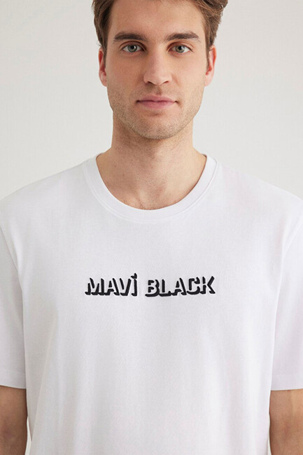 Erkek Mavi Black Tişört 0612527-620 Beyaz - Thumbnail