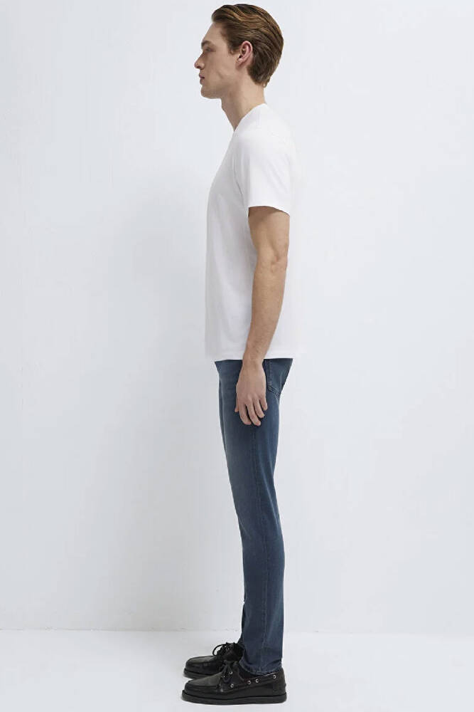 Erkek Mavi Black Tişört 0613270-620 Beyaz 