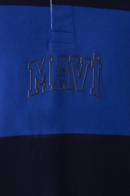 Erkek Mavi Çizgili Sweat 0S20218-A7894 Mavi  - 8