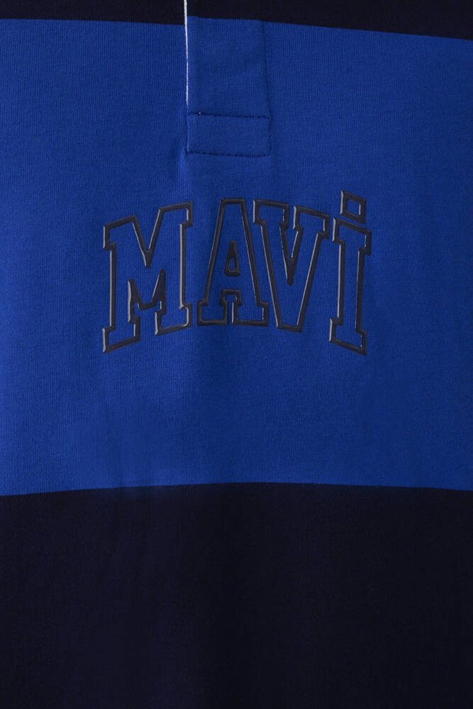 Erkek Mavi Çizgili Sweat 0S20218-A7894 Mavi  - 8