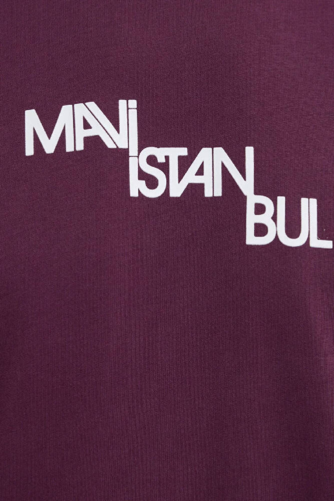 Erkek Mavi İstanbul Tişört 0612274-70670 Bordo 