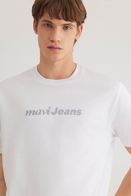 Erkek Mavi Jeans Baskılı Tişört 0612523-620 Beyaz (1)