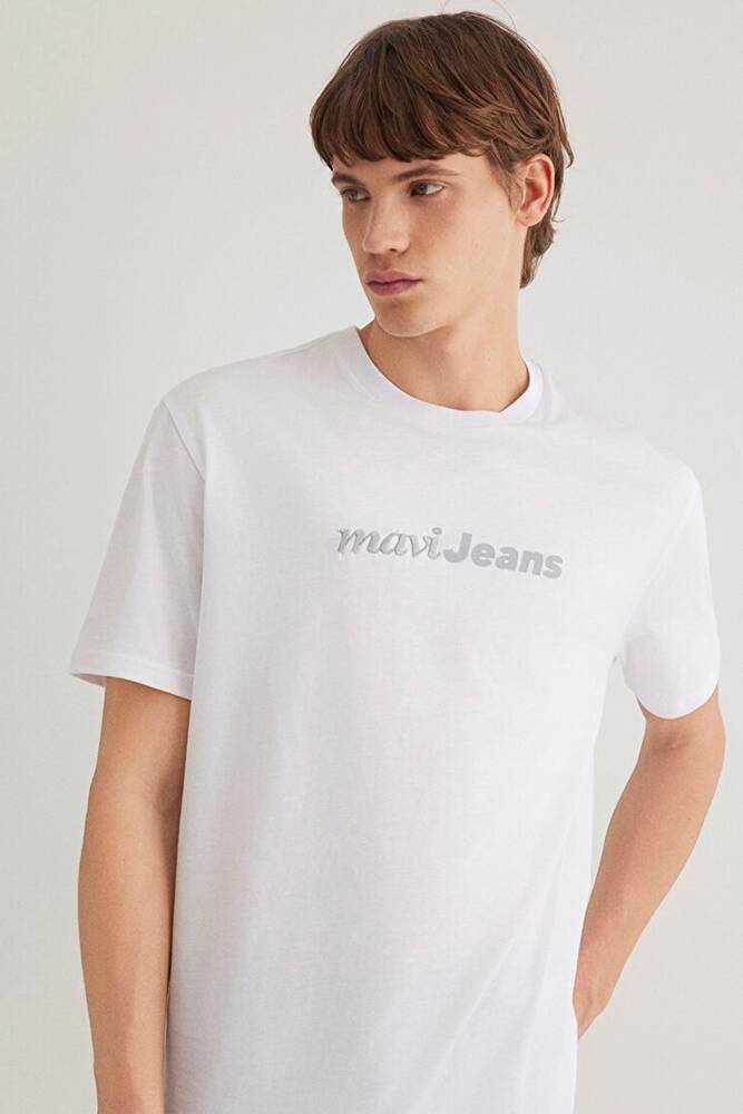 Erkek Mavi Jeans Baskılı Tişört 0612523-620 Beyaz 