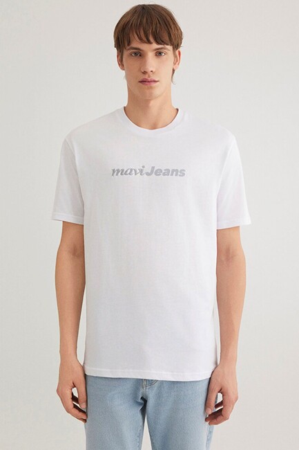 Erkek Mavi Jeans Baskılı Tişört 0612523-620 Beyaz (3)