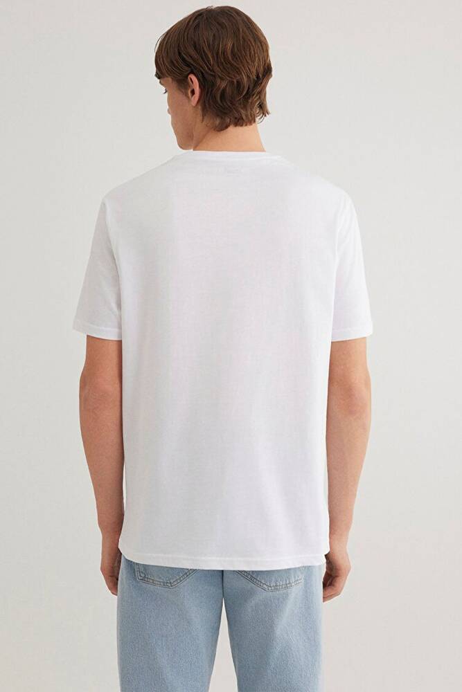 Erkek Mavi Jeans Baskılı Tişört 0612523-620 Beyaz 