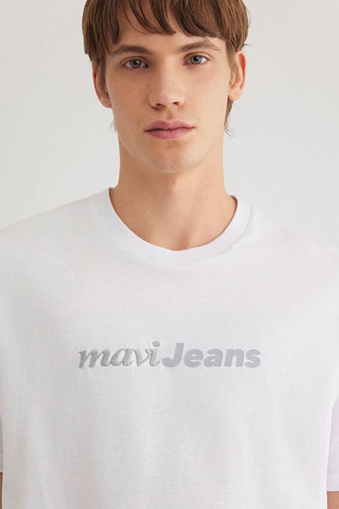 Erkek Mavi Jeans Baskılı Tişört 0612523-620 Beyaz 