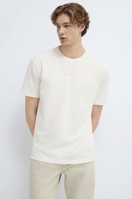 Erkek Mavi Jeans Baskılı Tişört 0613348-80194 Ekru (2)
