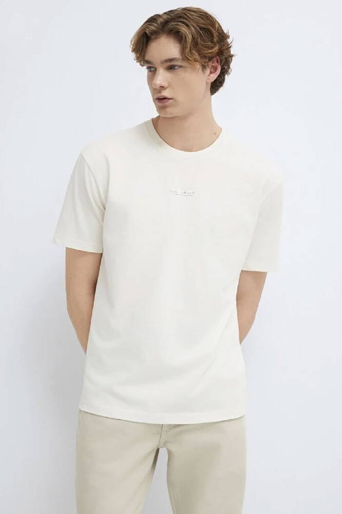 Erkek Mavi Jeans Baskılı Tişört 0613348-80194 Ekru 