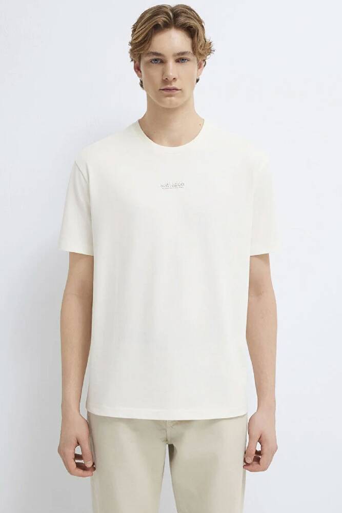 Erkek Mavi Jeans Baskılı Tişört 0613348-80194 Ekru 