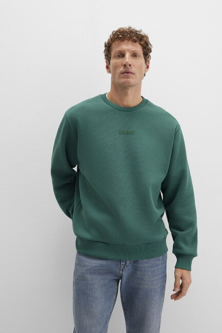 Erkek Mavi Jeans Bisiklet Yaka Sweat 0S10586-71874 Yeşil  (1)