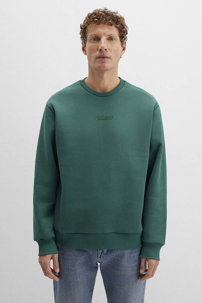Erkek Mavi Jeans Bisiklet Yaka Sweat 0S10586-71874 Yeşil - 3