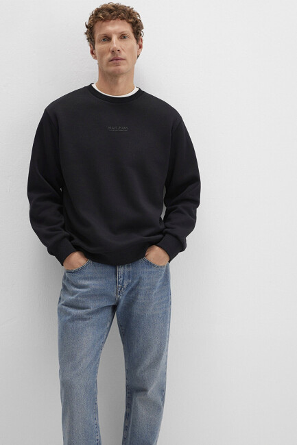 Erkek Mavi Jeans Bisiklet Yaka Sweat 0S10586-900 Siyah 