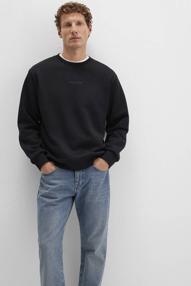 Erkek Mavi Jeans Bisiklet Yaka Sweat 0S10586-900 Siyah - 1