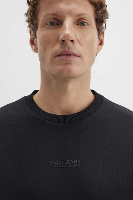 Erkek Mavi Jeans Bisiklet Yaka Sweat 0S10586-900 Siyah - 5