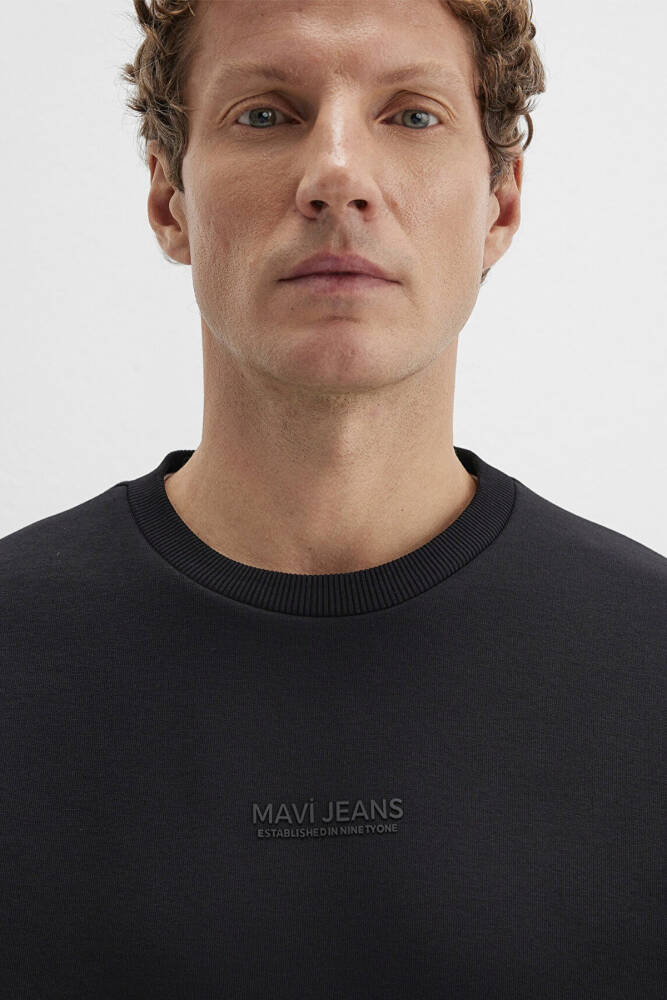 Erkek Mavi Jeans Bisiklet Yaka Sweat 0S10586-900 Siyah - 5