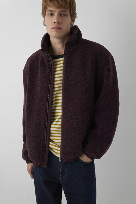 Erkek Mavi Jeans Dik Yaka Ceket 0110882-70223 Bordo