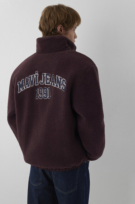 Erkek Mavi Jeans Dik Yaka Ceket 0110882-70223 Bordo (1)