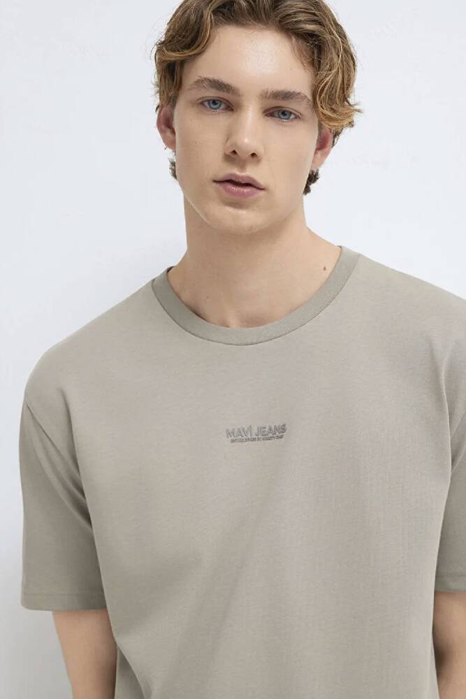 Erkek Mavi Jeans Logo Tişört 0613348-70352 Vizon 