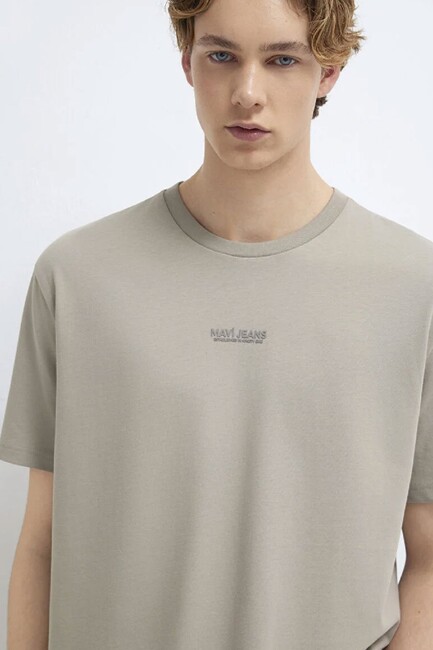 Erkek Mavi Jeans Logo Tişört 0613348-70352 Vizon (2)