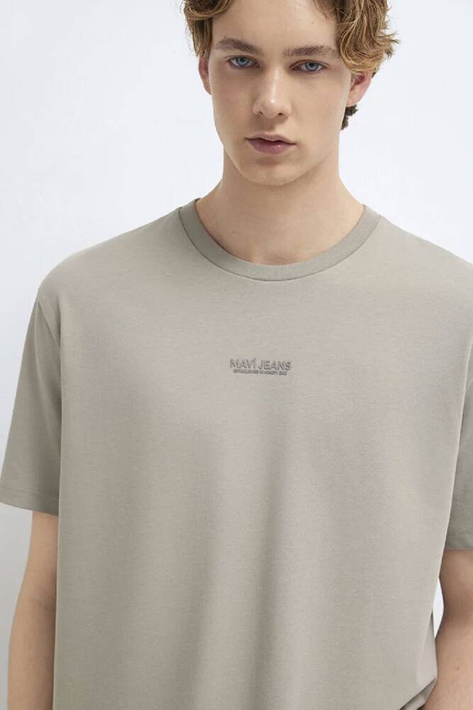 Erkek Mavi Jeans Logo Tişört 0613348-70352 Vizon 