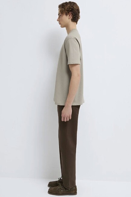 Erkek Mavi Jeans Logo Tişört 0613348-70352 Vizon - Thumbnail