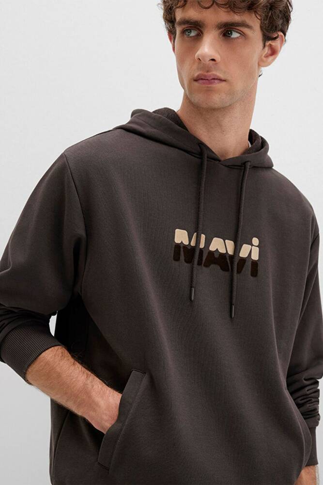 Erkek Mavi Kapüşonlu Sweat 0S10395-70219 Kahve 