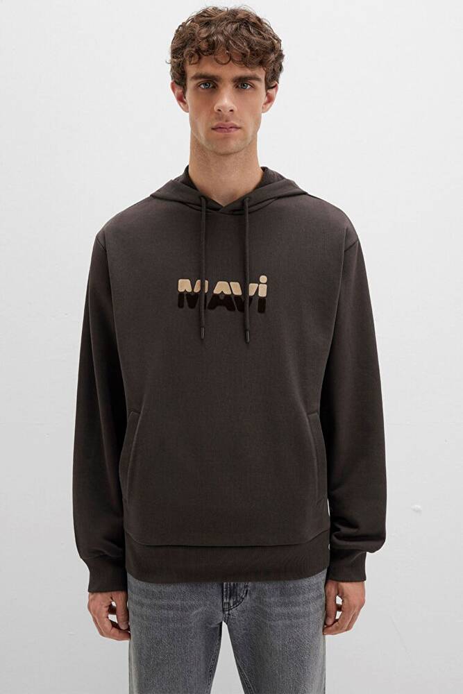 Erkek Mavi Kapüşonlu Sweat 0S10395-70219 Kahve 