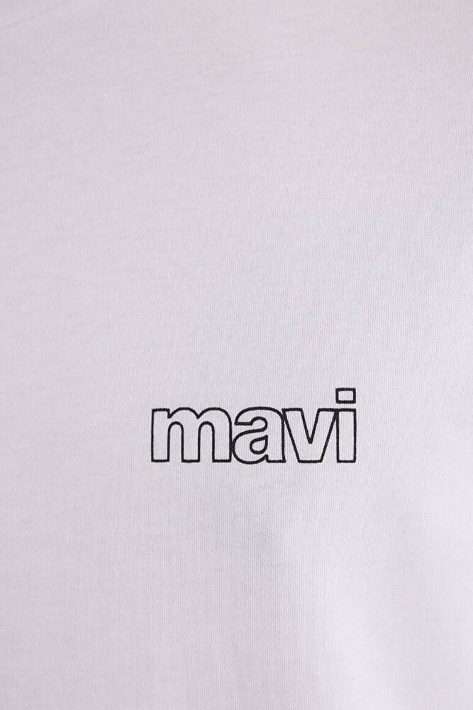 Erkek Mavi Logo Baskılı Basic Tişört 0610360-620 Beyaz 