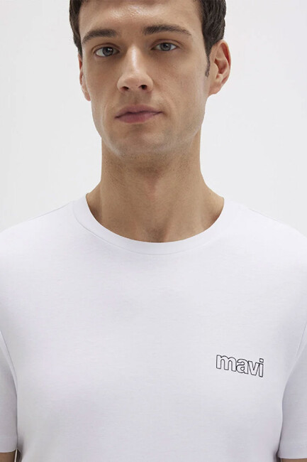 Erkek Basic Tişört 0610360-620 Beyaz - Thumbnail