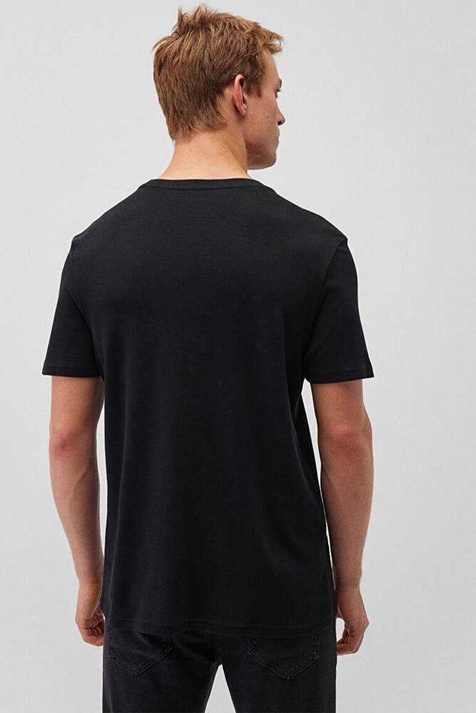 Erkek Mavi Logo Baskılı Basic Tişört 0610360-900 Siyah 