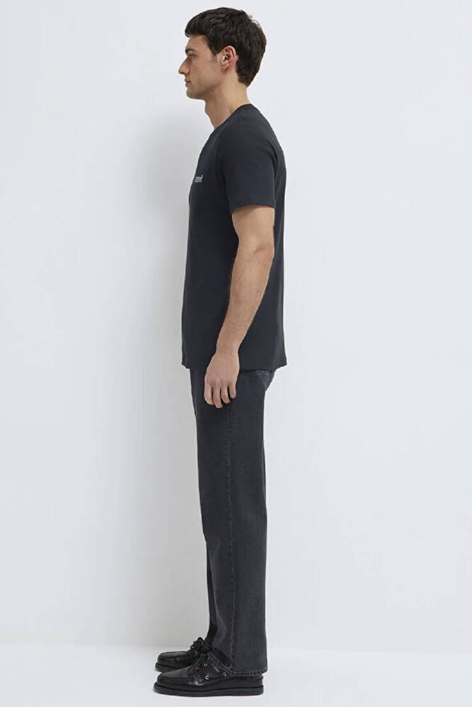 Erkek Mavi Logo Baskılı Basic Tişört 0610360-900 Siyah 