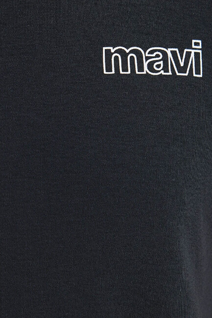 Erkek Mavi Logo Baskılı Basic Tişört 0610360-900 Siyah - Thumbnail