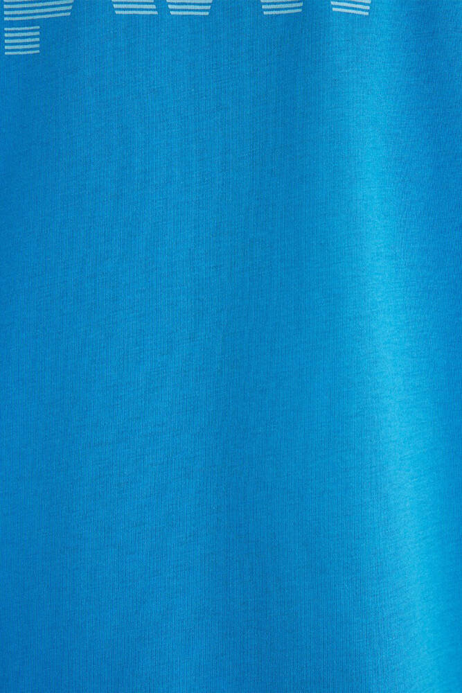 Erkek Mavi Logo Baskılı Tişört 0611311-70772 Mavi 