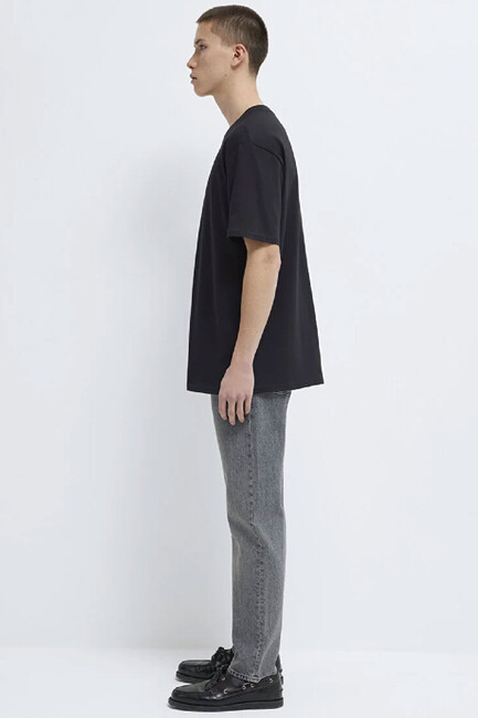 Erkek Mavi Logo Baskılı Tişört 0611807-900 Siyah - Thumbnail