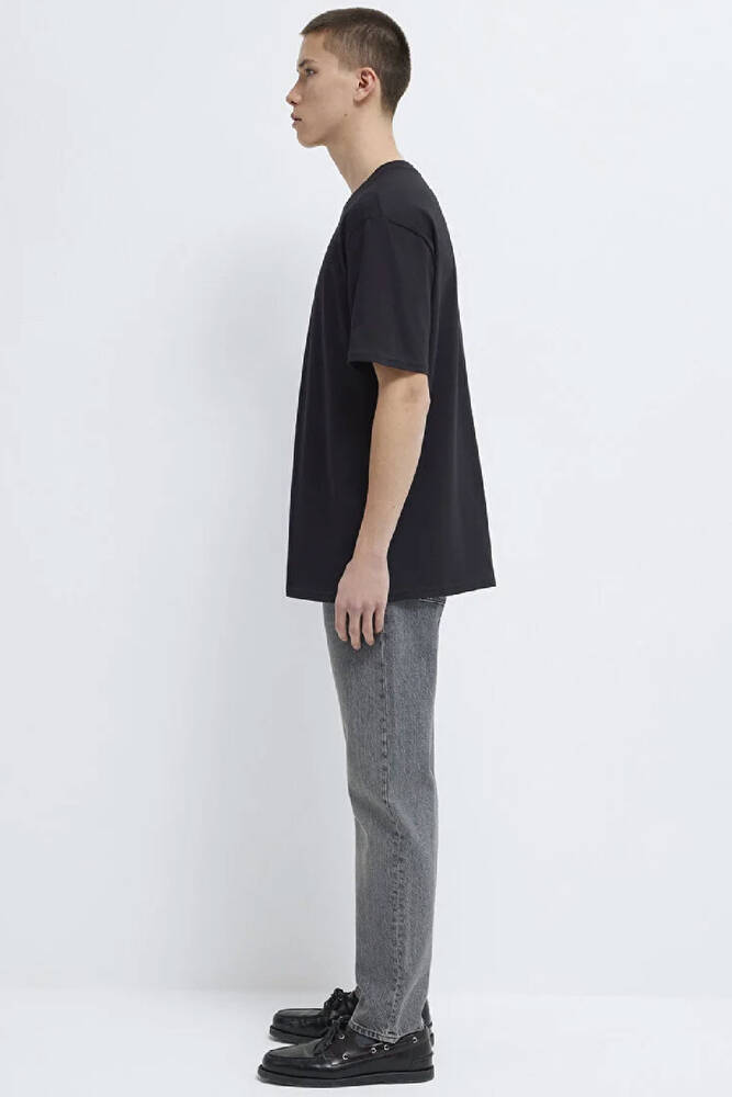 Erkek Mavi Logo Baskılı Tişört 0611807-900 Siyah 