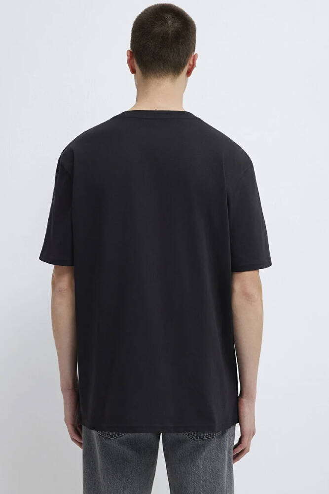 Erkek Mavi Logo Baskılı Tişört 0611807-900 Siyah 