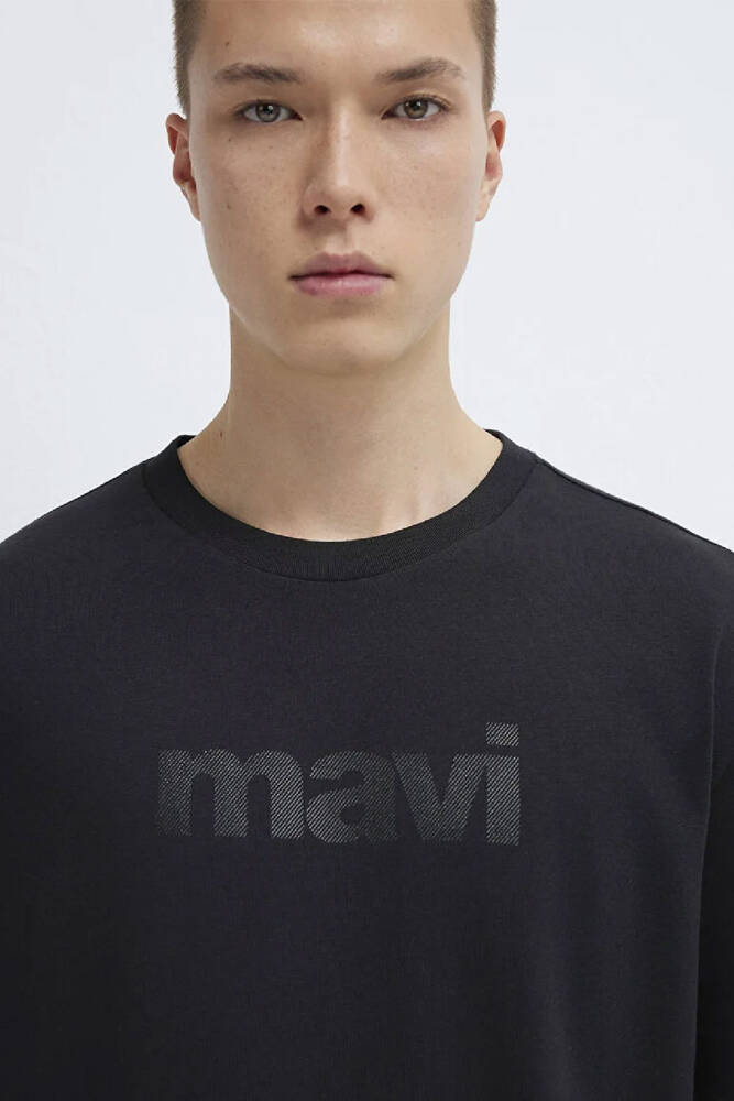 Erkek Mavi Logo Baskılı Tişört 0611807-900 Siyah 