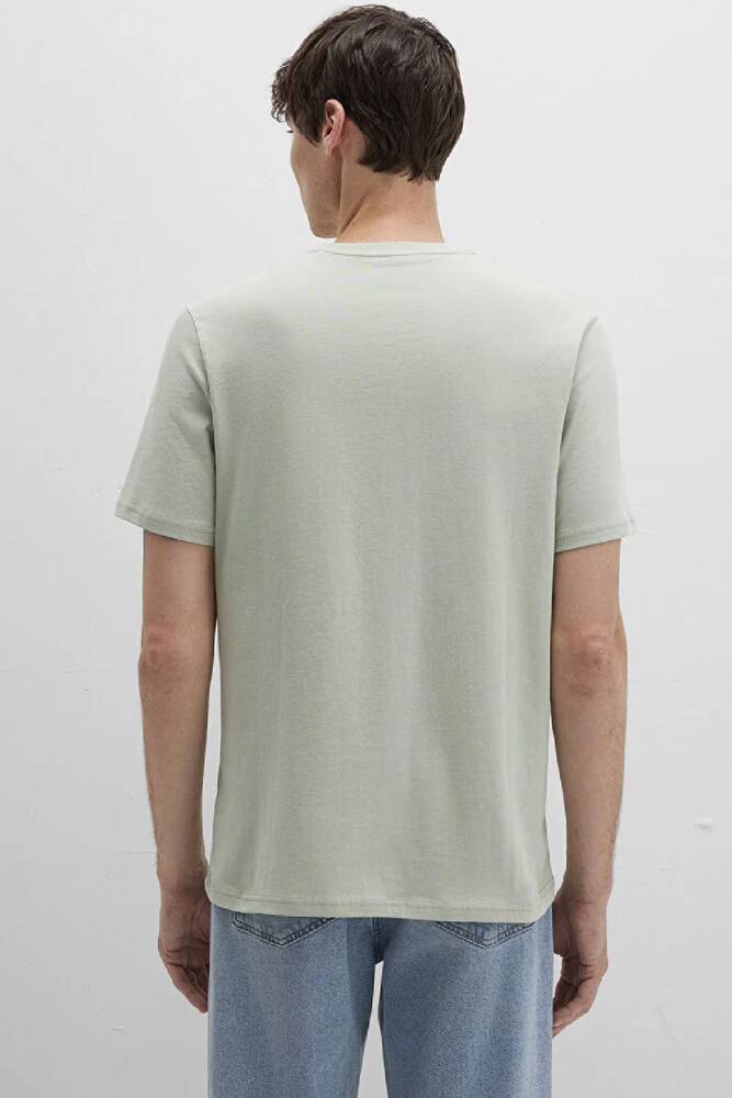 Erkek Mavi Logo Baskılı Tişört 0612896-83995 Yeşil 