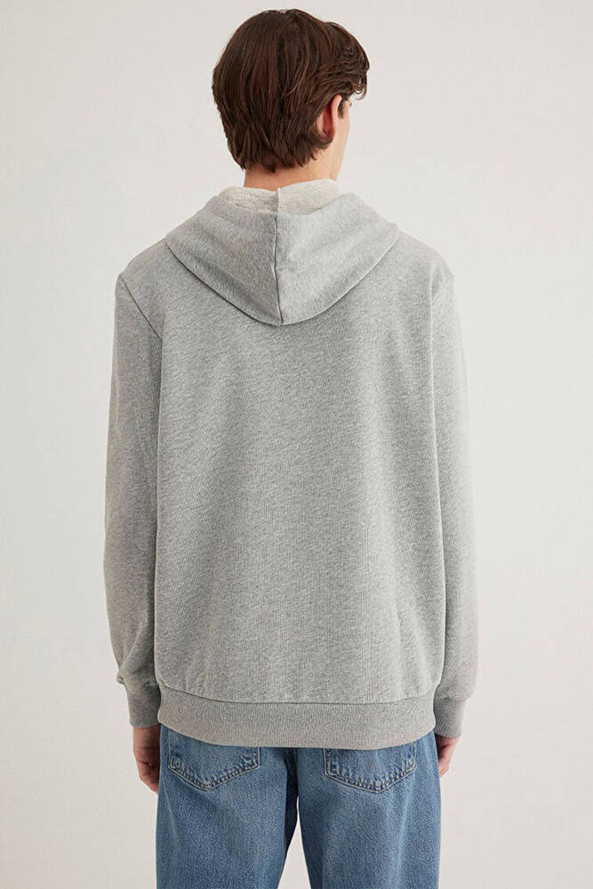 Erkek Logo Kapüşonlu Sweatshırt 065606-28387 Gri 