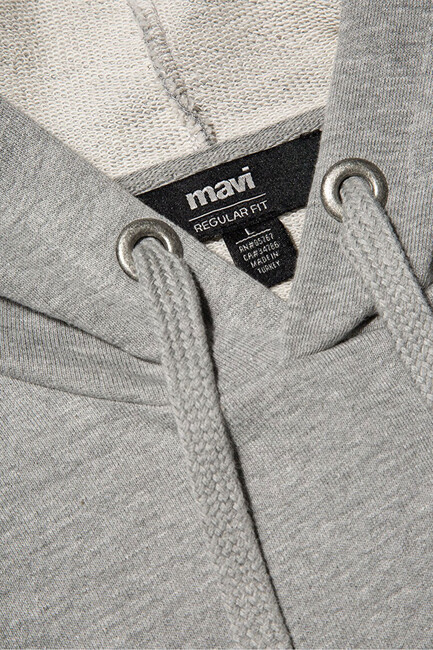 Erkek Logo Kapüşonlu Sweatshırt 065606-28387 Gri - Thumbnail