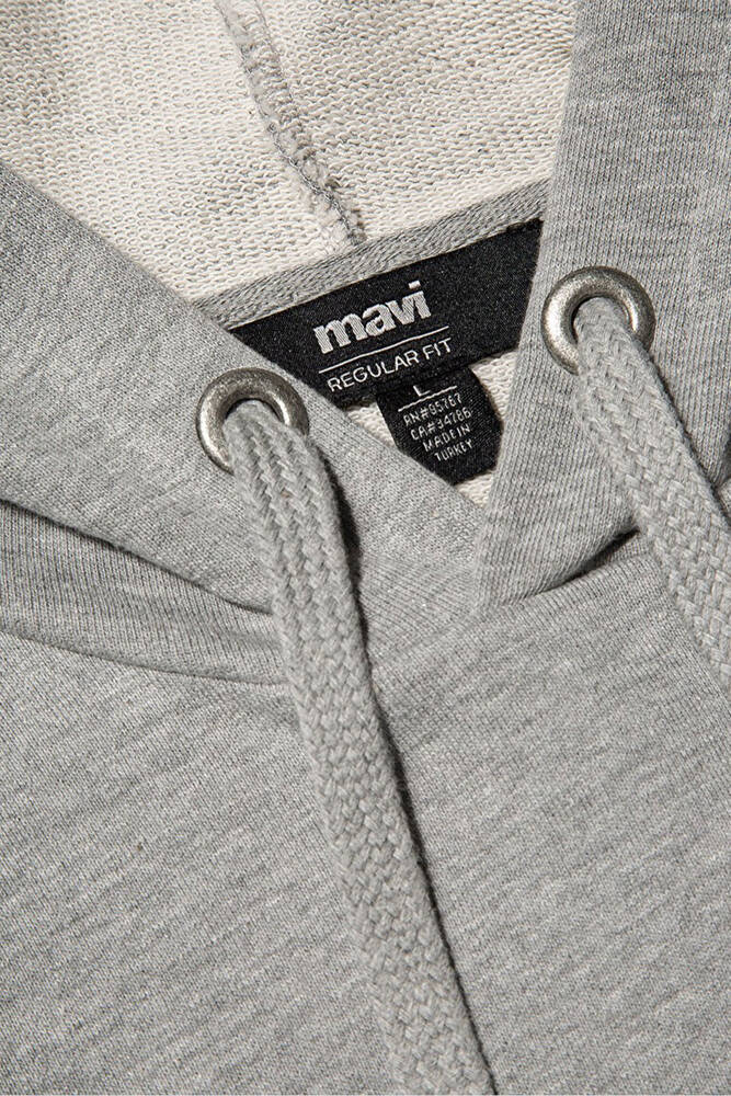 Erkek Logo Kapüşonlu Sweatshırt 065606-28387 Gri 