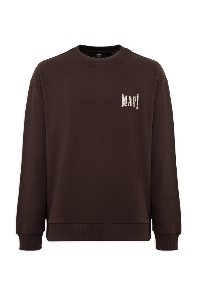 Erkek Mavi Logo Sweat 0S10659-70219 Kahve  - 7