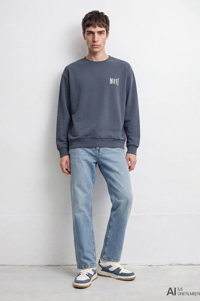 Erkek Mavi Logo Sweat 0S10659-80776 Gri  - 2