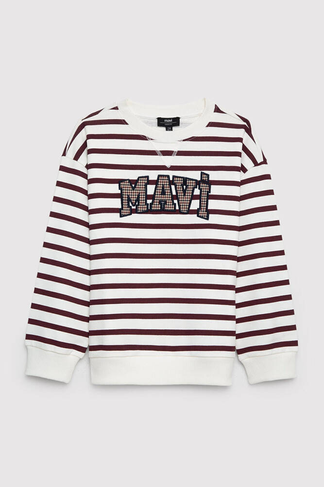Erkek Mavi Logo Sweat 6S20067-A6605 Bordo - 2