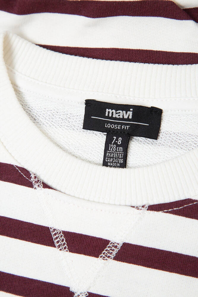 Erkek Mavi Logo Sweat 6S20067-A6605 Bordo - 4