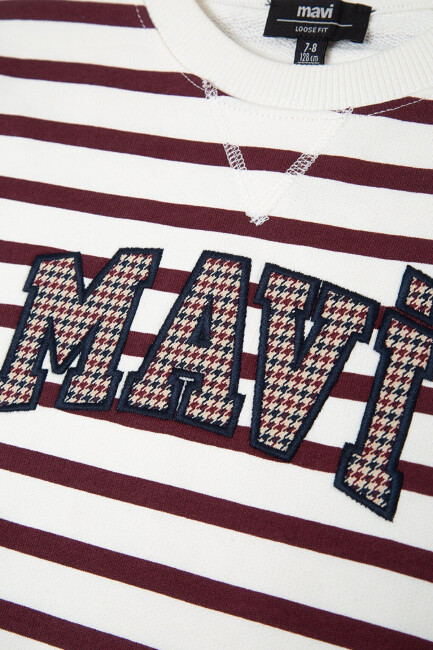 Erkek Mavi Logo Sweat 6S20067-A6605 Bordo - 5