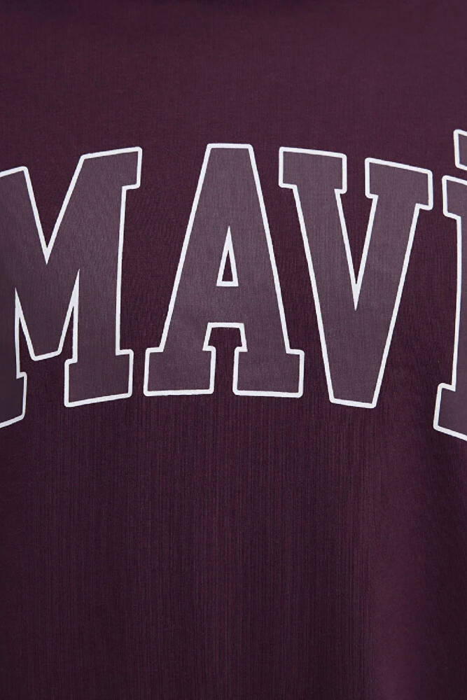 Erkek Mavi Logo Tişört 0611711-70434 Bordo 